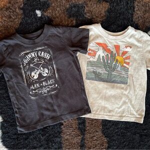 Kids Graphic T-Shirts Set - Black & Cream